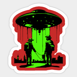 The Investigation: Retro Sci-Fi Flying Saucer Sticker